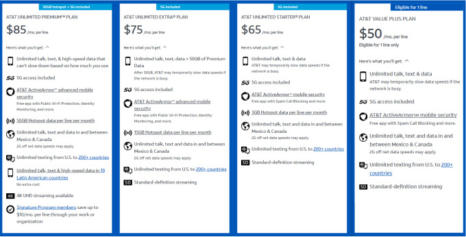 AT&T 5G Plans