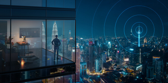 Cell tower distance affects cellular reception in office busilding