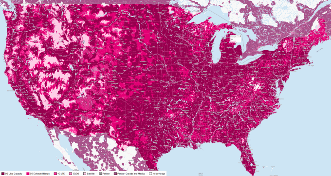 2026 T-Mobile 4G and 5G Coverage Map