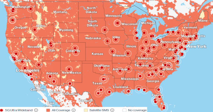 2026 Verizon 4G and 5G Coverage Map