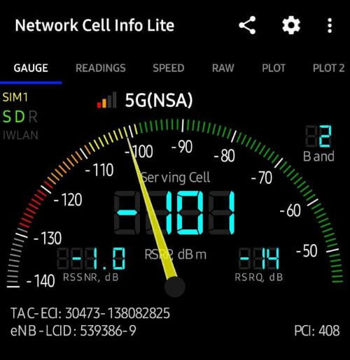network cell info lite signal strength app tool