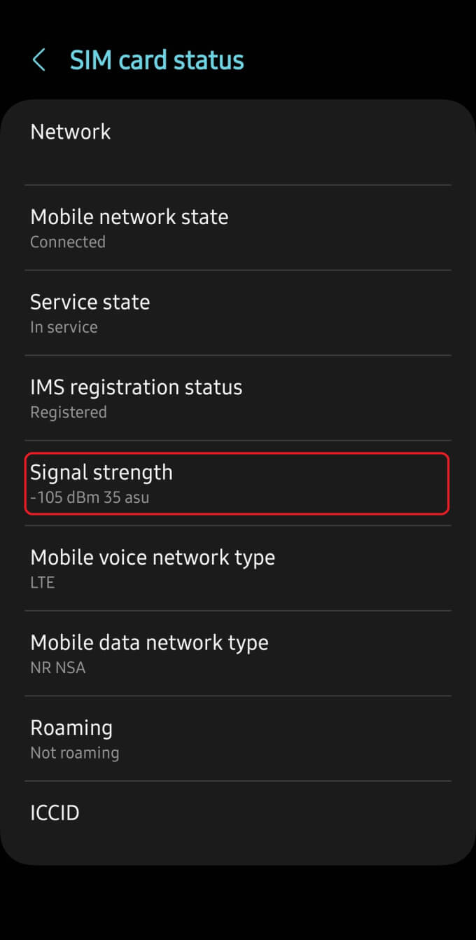 samsung dBm reading 4