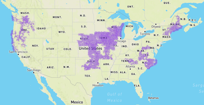 US Cellular Core 4G and 5G Coverage Map