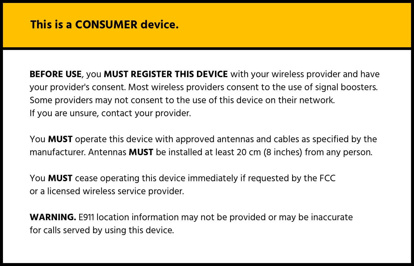 For Mobile Consumer Signal booster